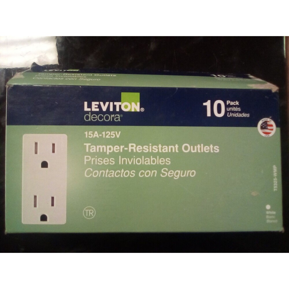 LEVITON Decora White Tamper Resistant OUTLET 15 Amp 125V 10 PACK 5325-WMP